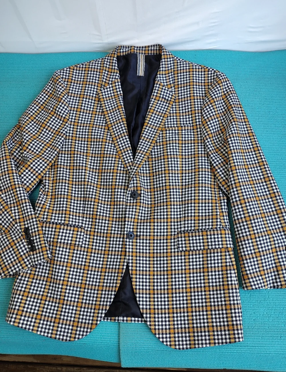 Zara Man Lined Blazer Jacket Two Front Buttons Multicolor Men's Size 42